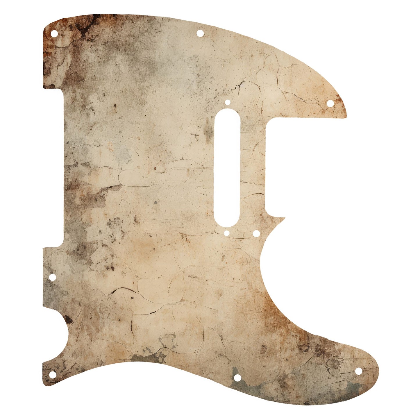 Egyedi Fender Telecaster gitár koptató repedezett, antikolt felülettel, halvány bézs tónusokkal és sötétebb foltokkal