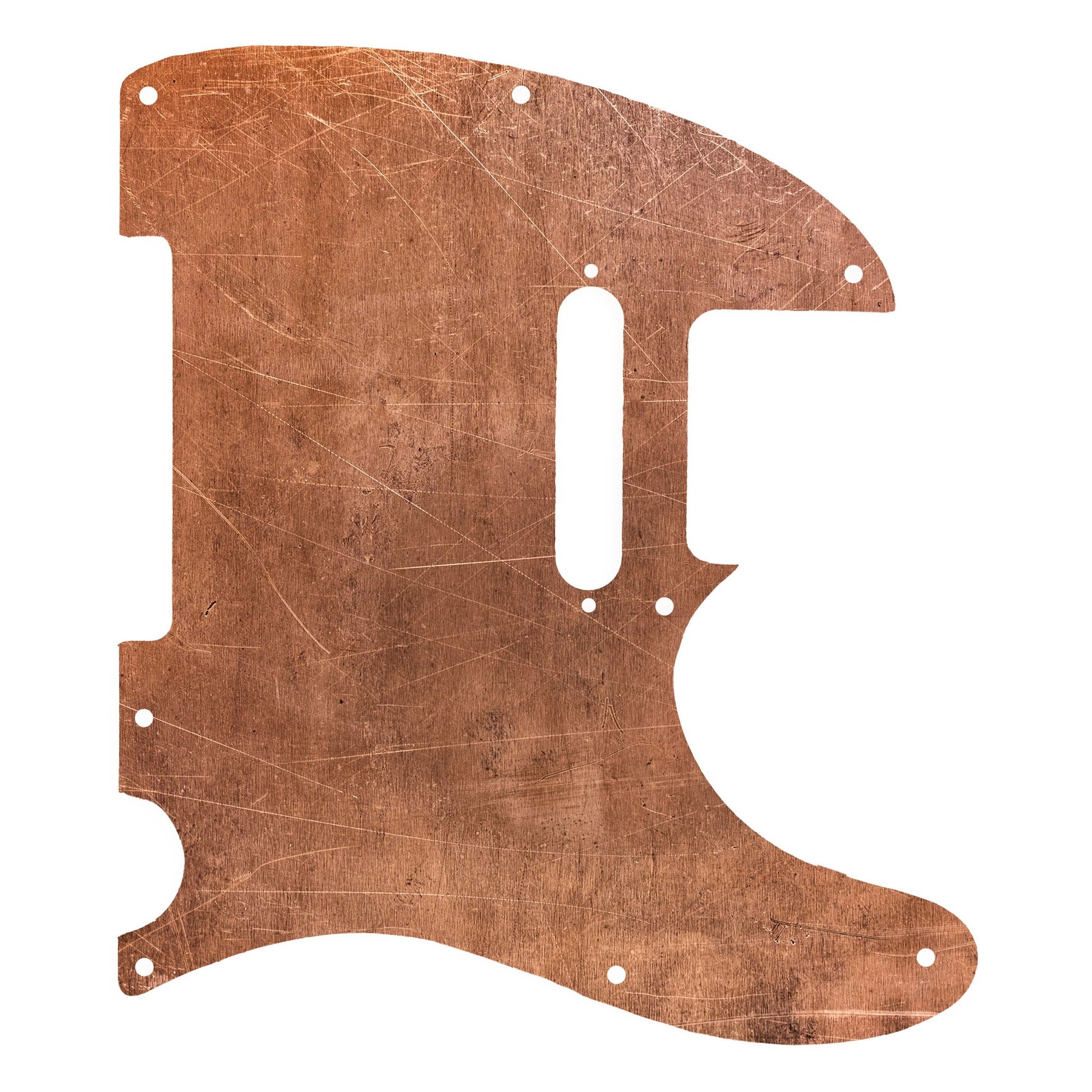 Egyedi Fender Telecaster gitár koptató antikolt réz árnyalattal, finom karcolásokkal és enyhén patinás felülettel