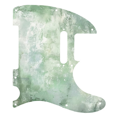 Egyedi Telecaster gitár koptató halványzöld, művészien koptatott textúrával, vintage hatással