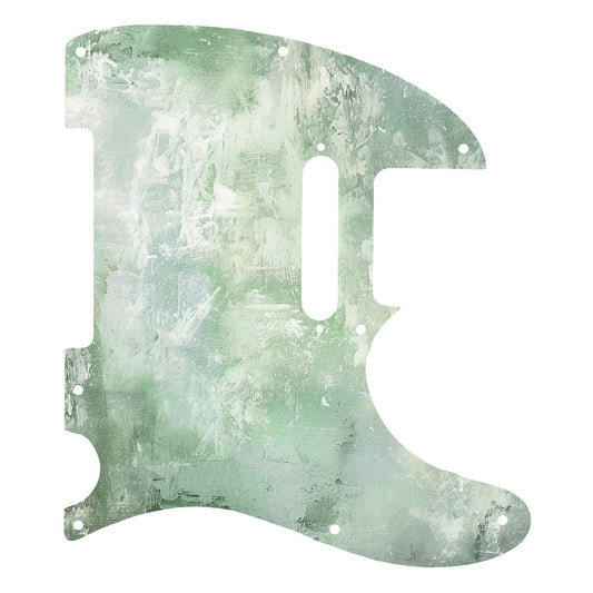 Egyedi Telecaster gitár koptató halványzöld, művészien koptatott textúrával, vintage hatással