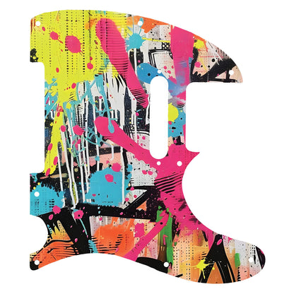 Fender Telecaster Gitárkoptató - Egyedi Telecaster pickguard - Graffiti Backdrop