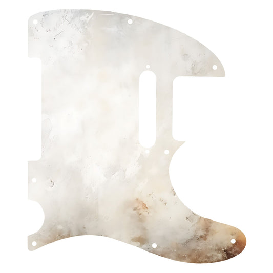 Egyedi Fender Telecaster gitár koptató matt fehér felülettel, finom rozsda- és kopásnyomokkal a vintage hatásért