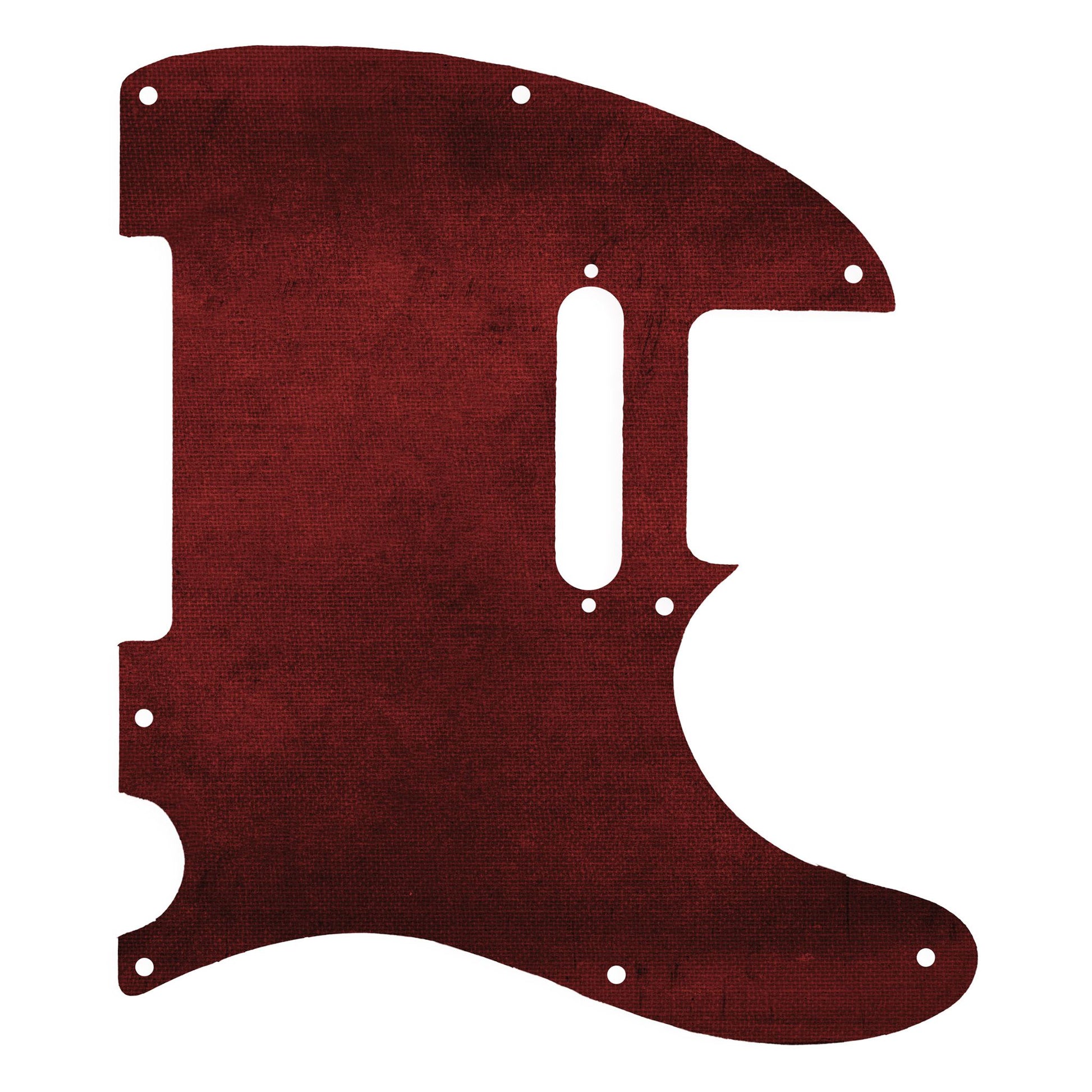 Egyedi Fender Telecaster gitár koptató mélybordó vászonhatású textúrával, finom árnyalatváltásokkal és letisztult vintage stílussal