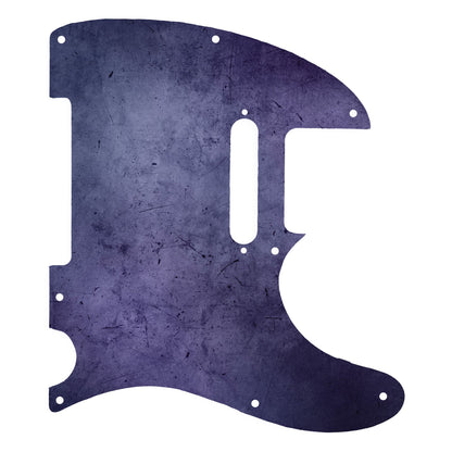 Egyedi Fender Telecaster gitár koptató mélylila árnyalatokkal, finoman karcos felülettel és visszafogott vintage stílussal