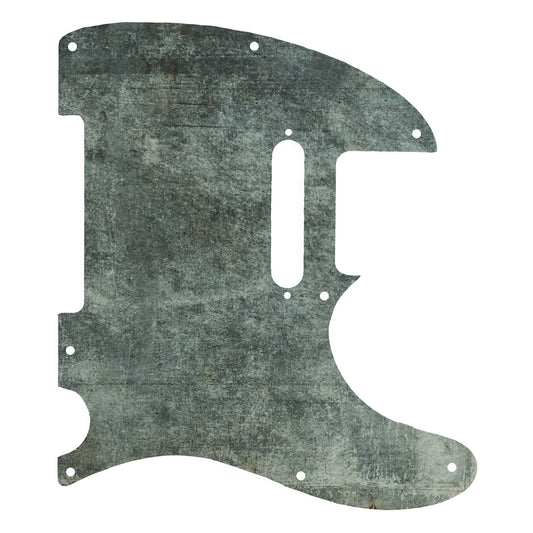 Egyedi Fender Telecaster gitár koptató fakó zöldes-szürke árnyalattal, érdes textúrával és enyhén patinás felülettel