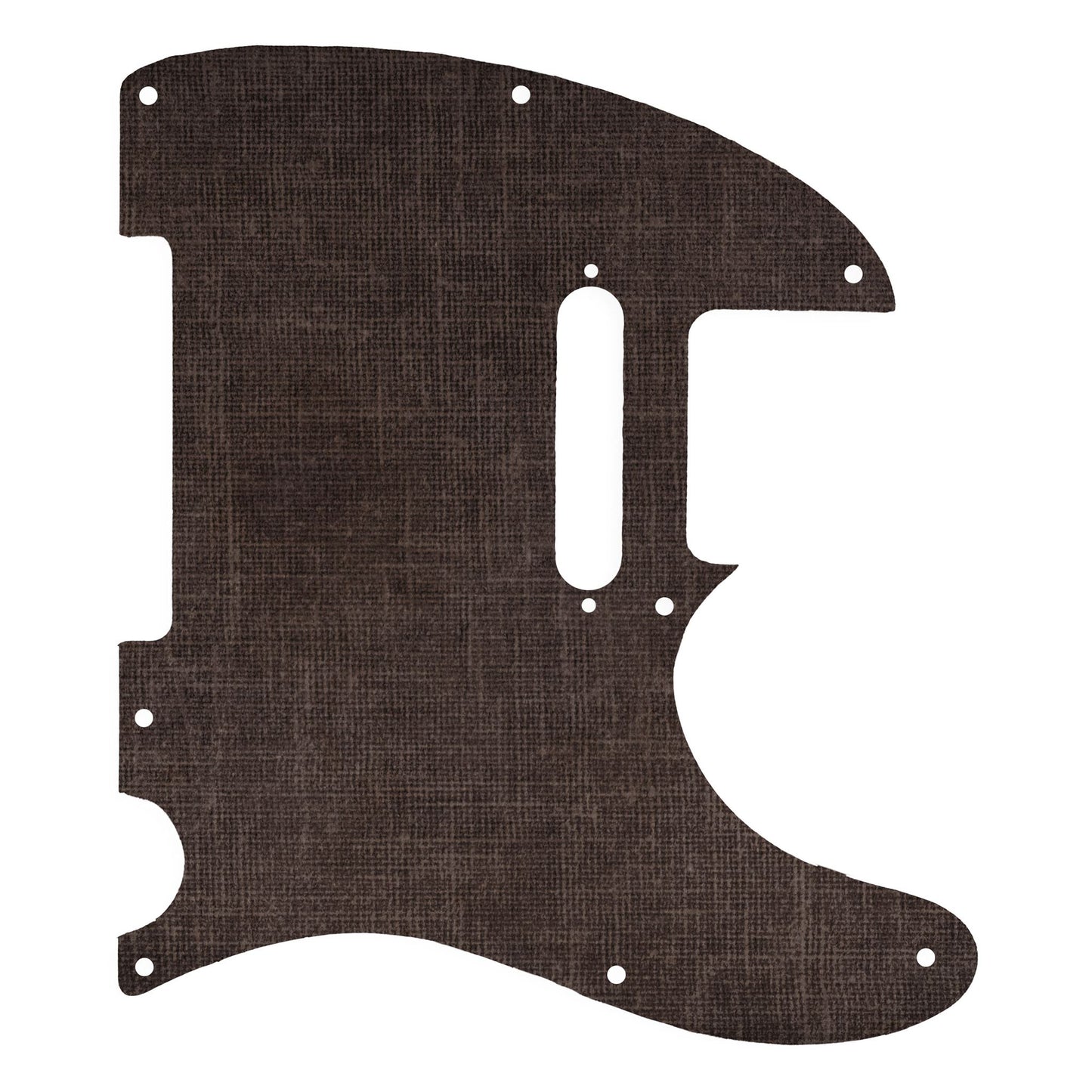 Egyedi Fender Telecaster gitár koptató sötétszürke vászonhatású textúrával, finom rácsmintázattal és letisztult vintage megjelenéssel