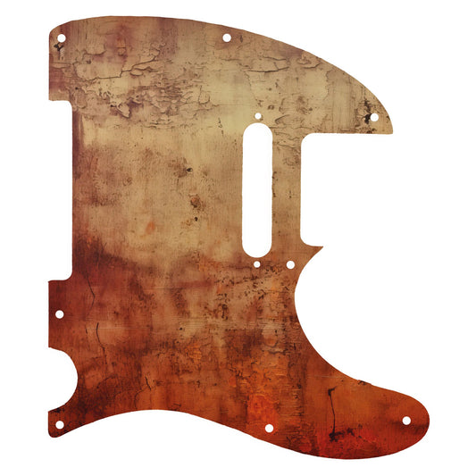 Egyedi Fender Telecaster gitár koptató repedezett, rozsdaárnyalatú textúrával, mélyvörös és barnás tónusokkal
