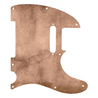 Egyedi Telecaster koptató meleg, barnás textúrával, amely rusztikus és vintage megjelenést biztosít