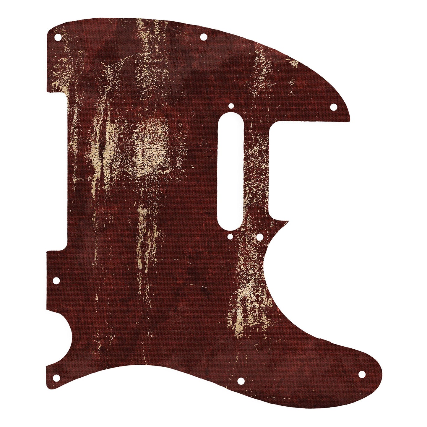 Egyedi Fender Telecaster gitár koptató mélybordó árnyalattal, kopott mintázattal és vintage hatású textúrával