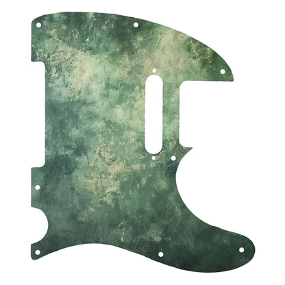 Egyedi Telecaster gitár koptató sötétzöld, márványos textúrával, vintage és rusztikus megjelenéssel