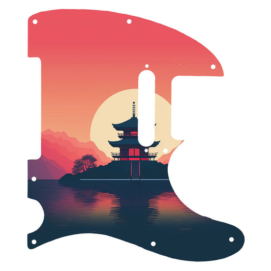 Fender Telecaster Gitárkoptató - Egyedi Telecaster pickguard - Japanese Art Hokusai