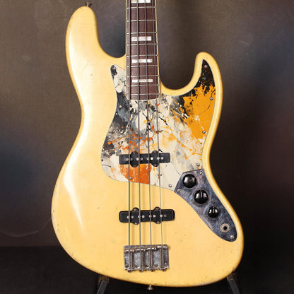 Fender Jazz Bass gitár koptató - Egyedi Jazz Bass pickguard 4 húros basszusgitárhoz - Pollock Inspired