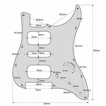 Fender Stratocaster Gitárkoptató - Egyedi Stratocaster pickguard - New Gold Glitter