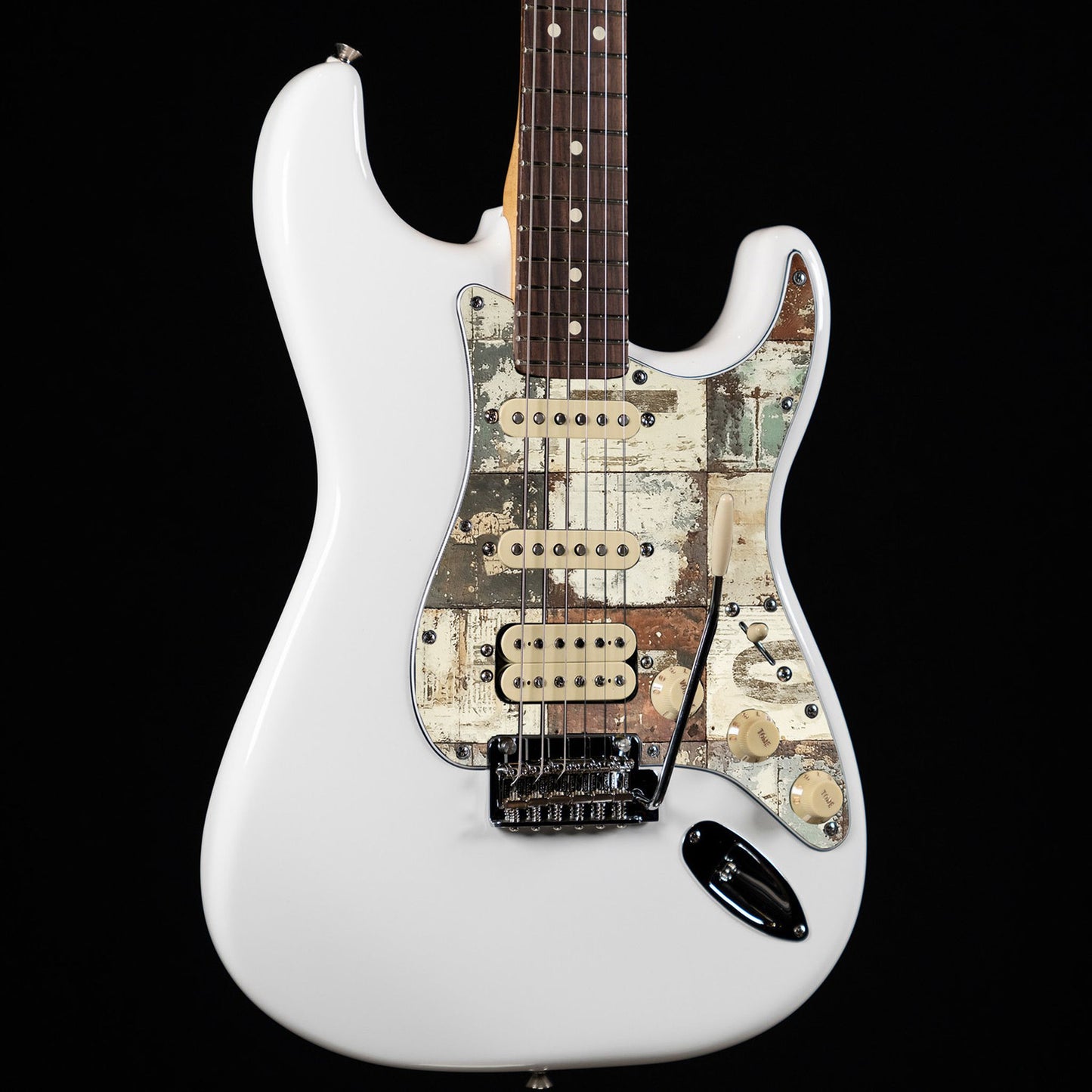 Fender Stratocaster Gitárkoptató - Egyedi Stratocaster pickguard - Rustic Numbers