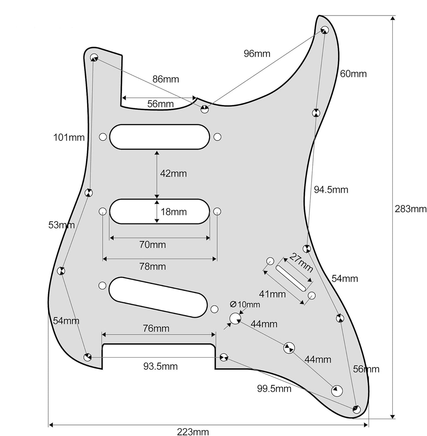 Fender Stratocaster Gitárkoptató - Egyedi Stratocaster pickguard - Pastel Sunset