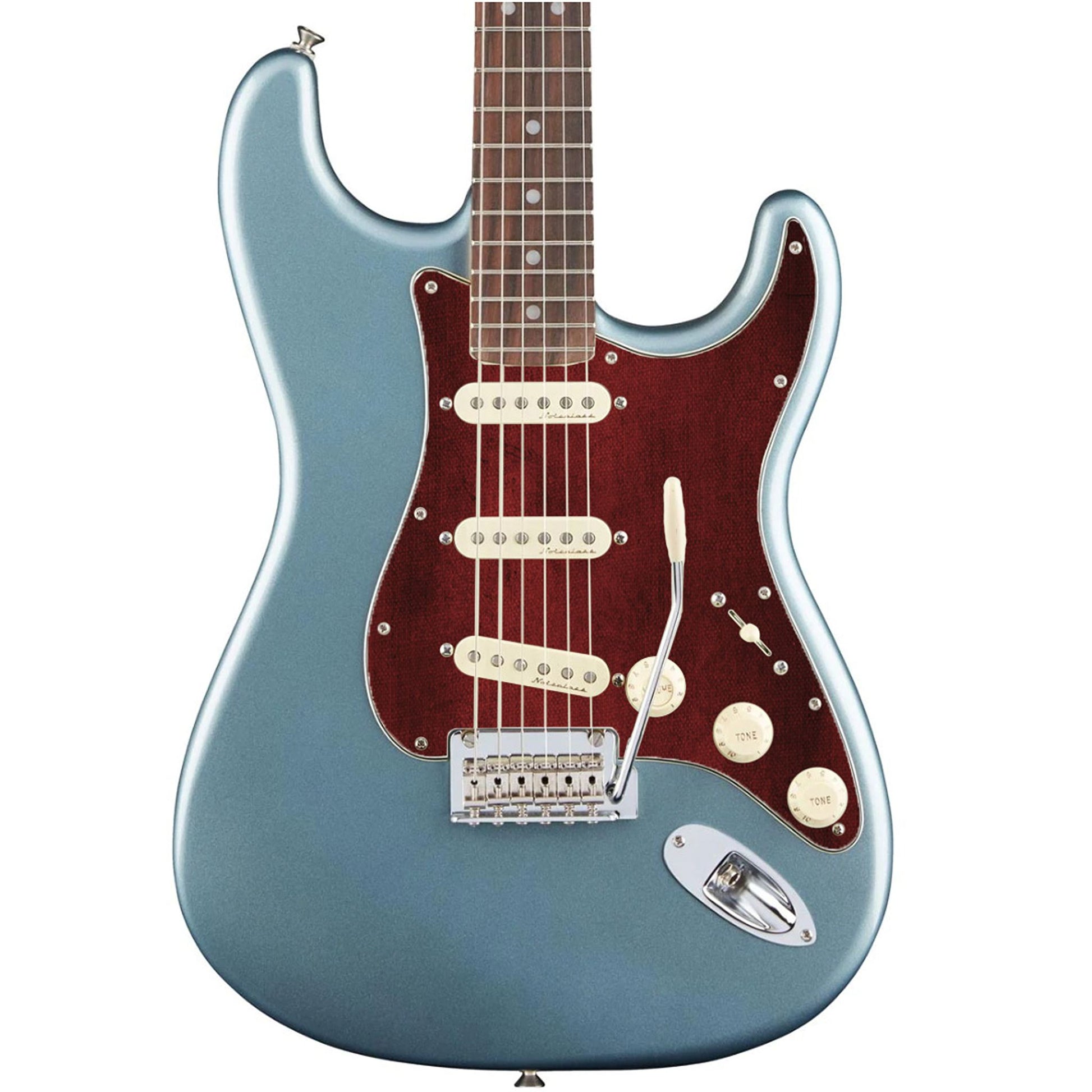 Egyedi Fender Stratocaster gitár koptató mélybordó vászonhatású textúrával, finom árnyalatváltásokkal és letisztult vintage stílussal