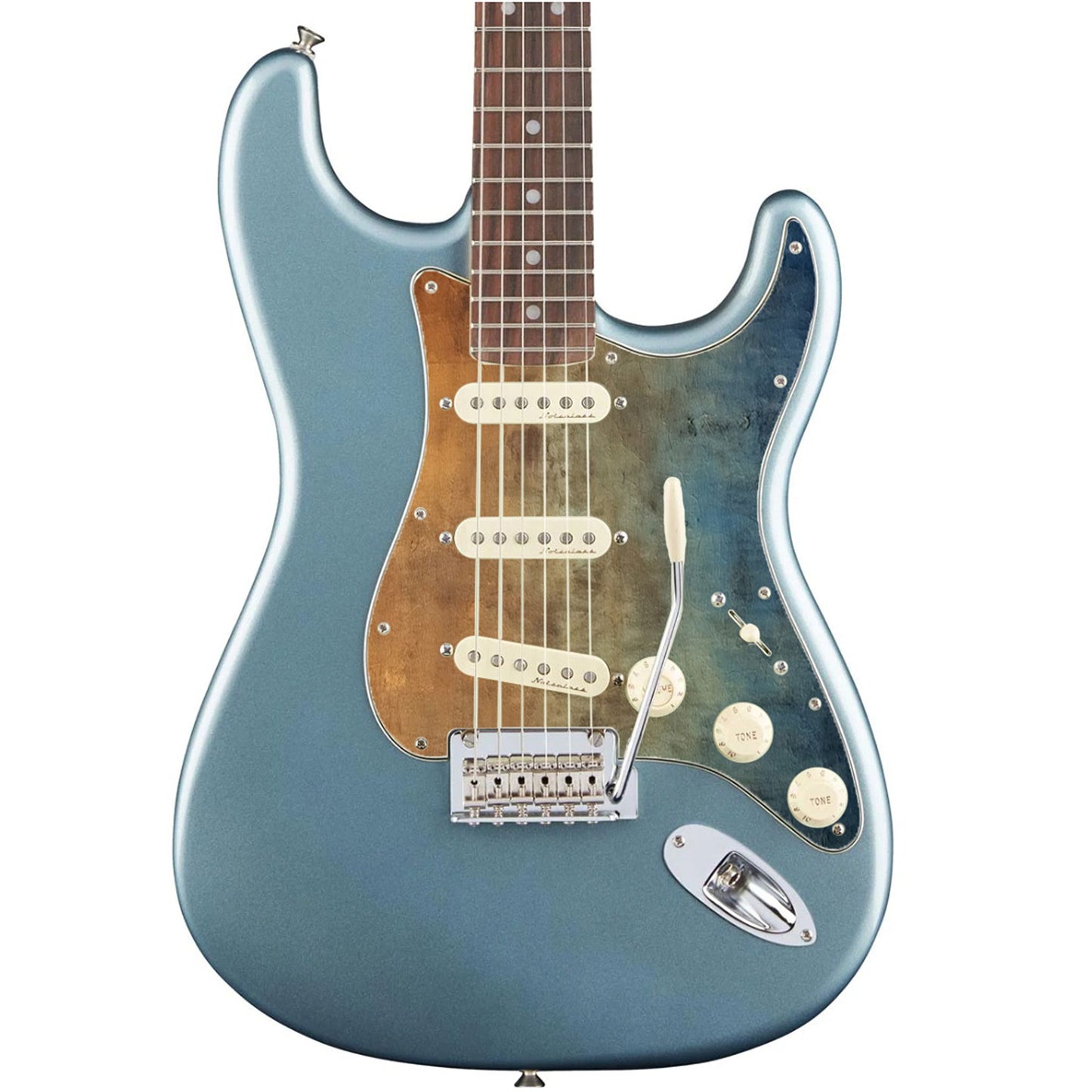 Fender Stratocaster Gitárkoptató - Egyedi Stratocaster pickguard - Rusted Navy Grunge