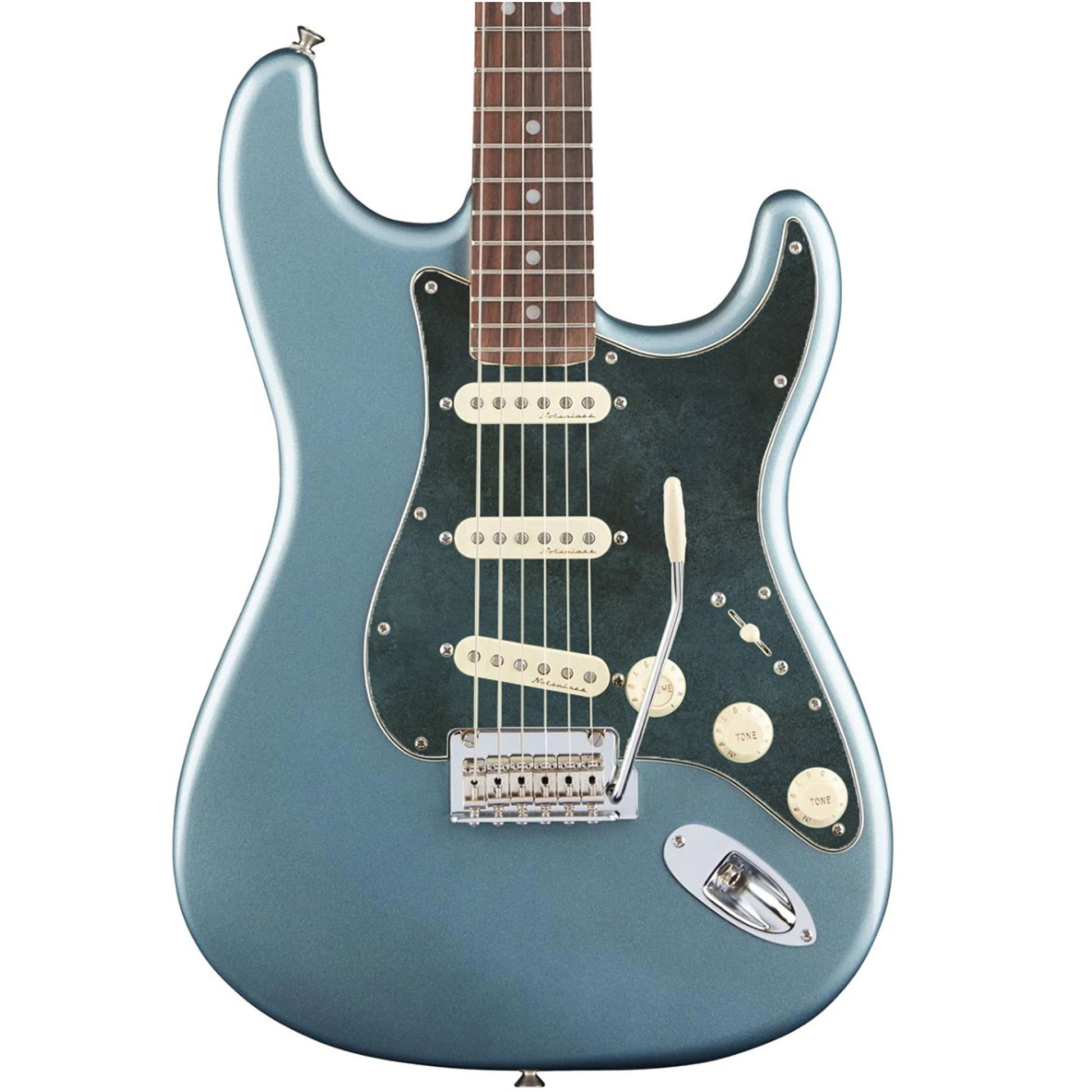 Egyedi Fender Stratocaster gitár koptató, patinás fekete-zöld tónusban, vintage és kopottas megjelenéssel