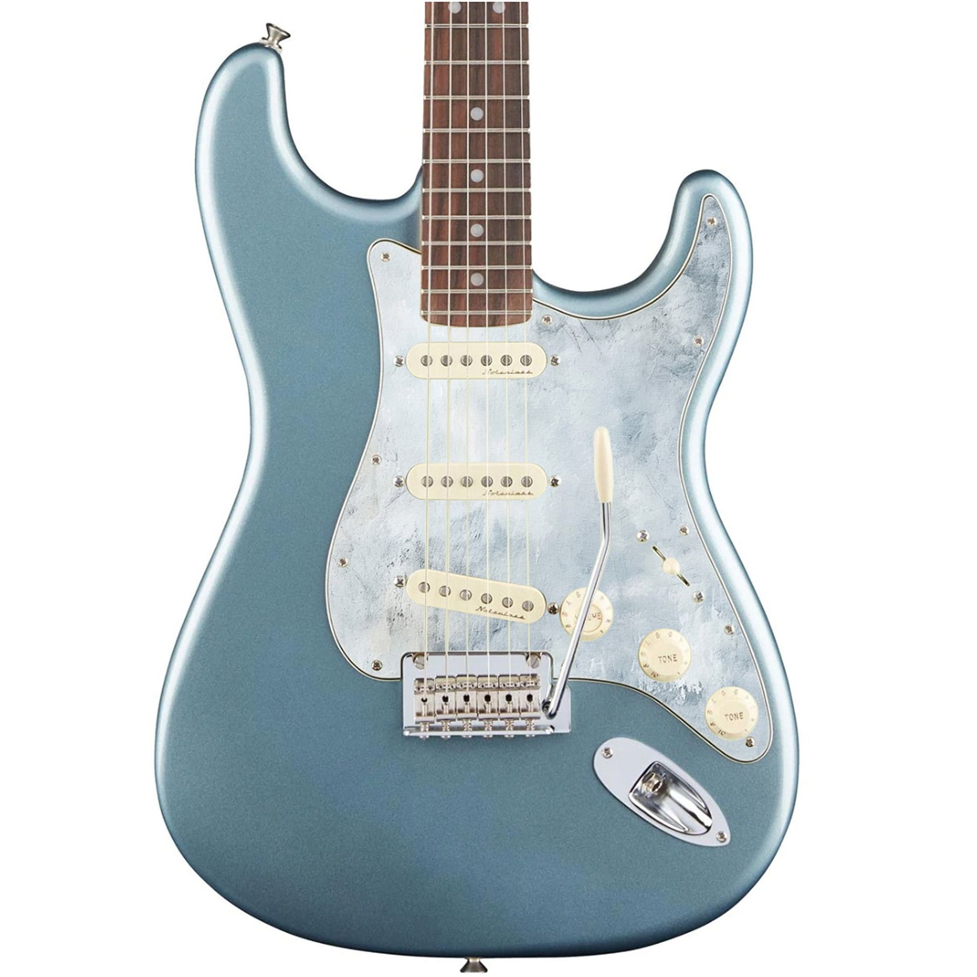 Custom Stratocaster pickguard pasztell árnyalatokkal és finom mintázattal, amely elegáns és különleges hatást kelt