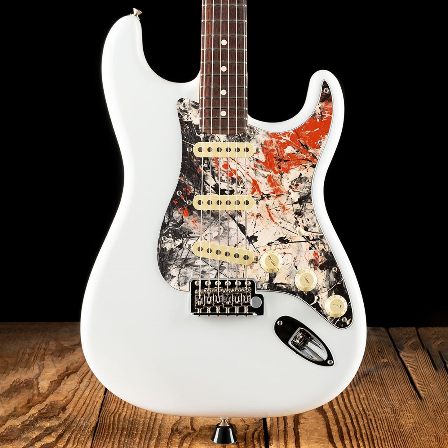 Fender Stratocaster Gitár koptató - Egyedi Stratocaster pickguard - Pollock Inspired