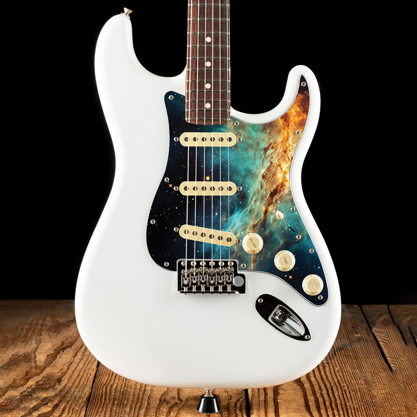 Fender Stratocaster Gitárkoptató - Egyedi Stratocaster pickguard - Wondrous Galaxy Space