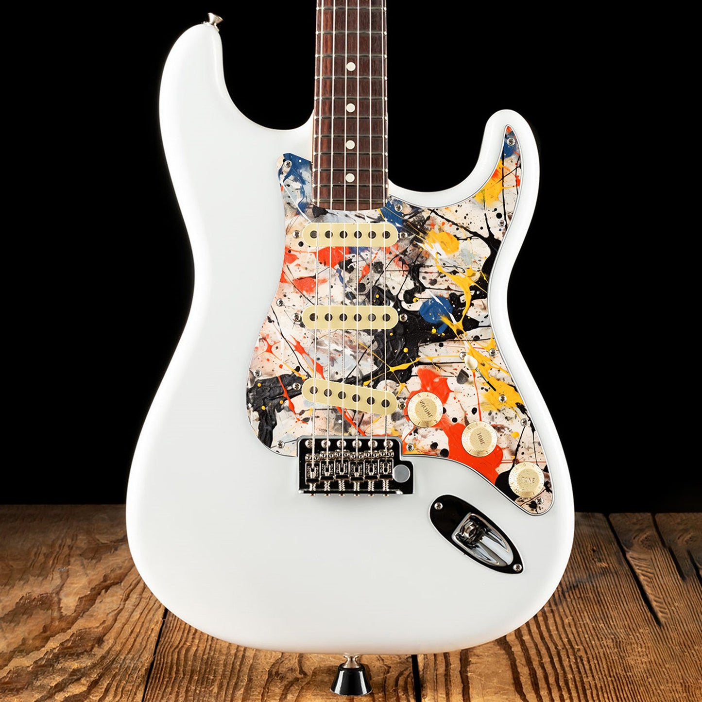 Fender Stratocaster Gitár koptató - Egyedi Stratocaster pickguard - Pollock Inspired