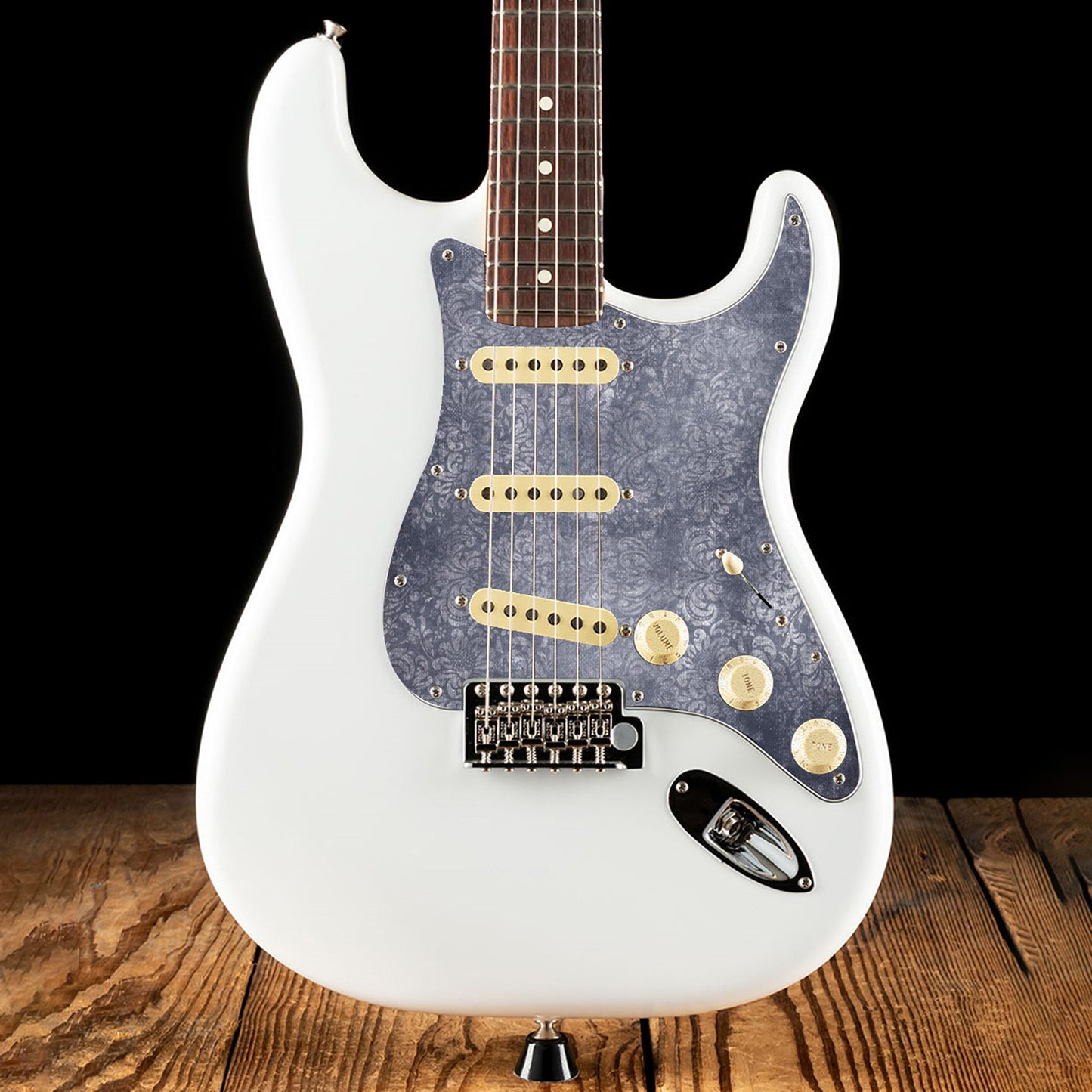 Fender Stratocaster Gitárkoptató - Egyedi Stratocaster pickguard - Shabby Chic Damask
