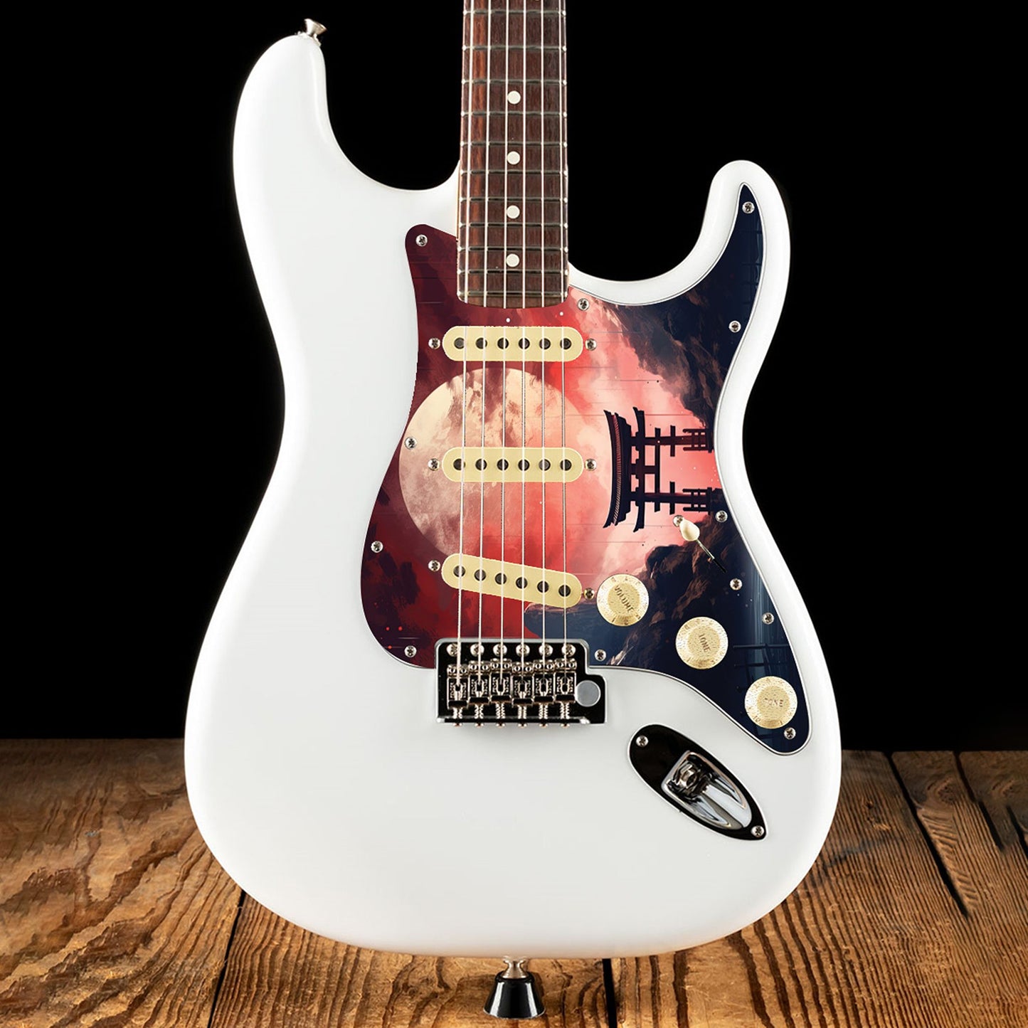 Fender Stratocaster Gitárkoptató - Egyedi Stratocaster pickguard - Japanese Art Hokusai