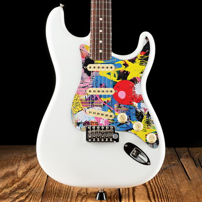 Fender Stratocaster Gitárkoptató - Egyedi Stratocaster pickguard - Graffiti Backdrop