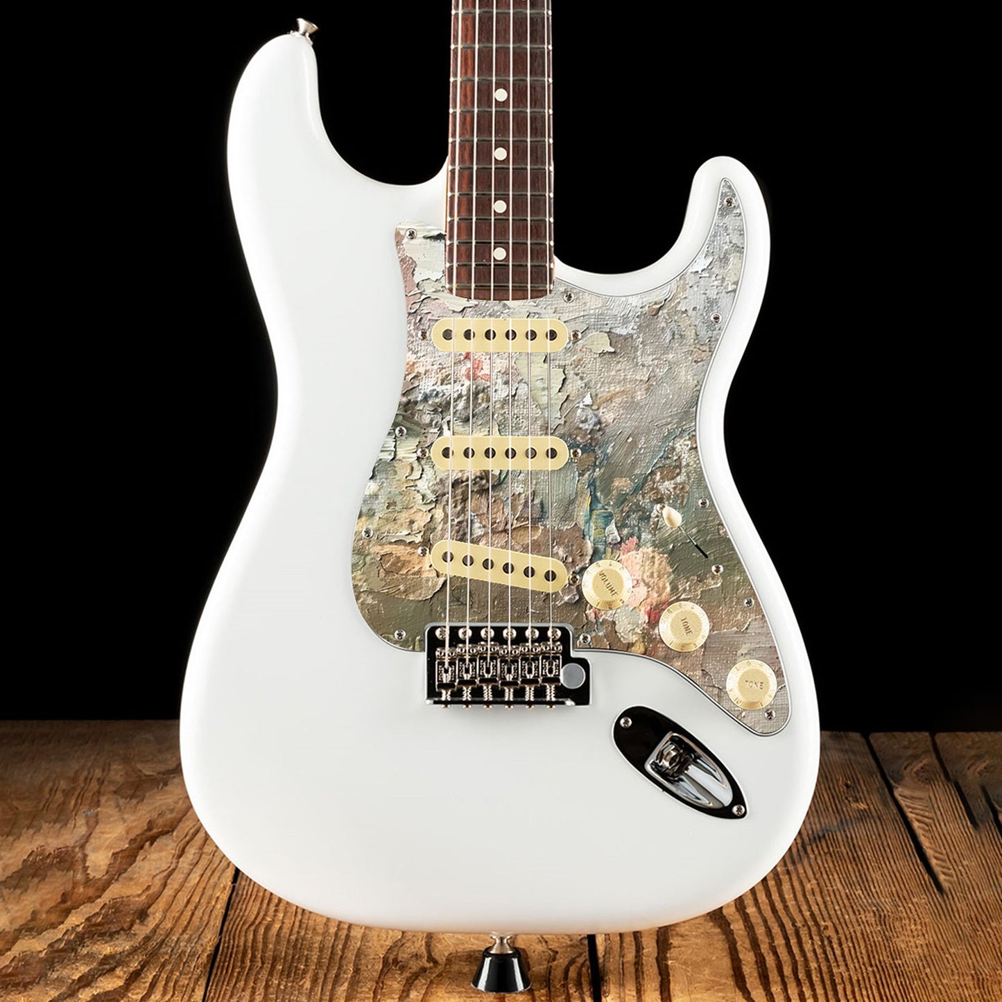 Fender Stratocaster Gitárkoptató - Egyedi Stratocaster pickguard - Khaki Pink Palette
