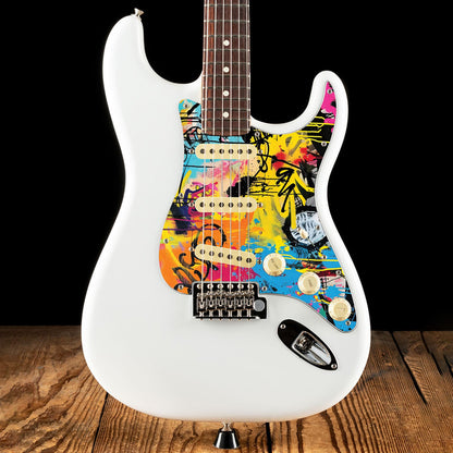 Fender Stratocaster Gitárkoptató - Egyedi Stratocaster pickguard - Graffiti Backdrop
