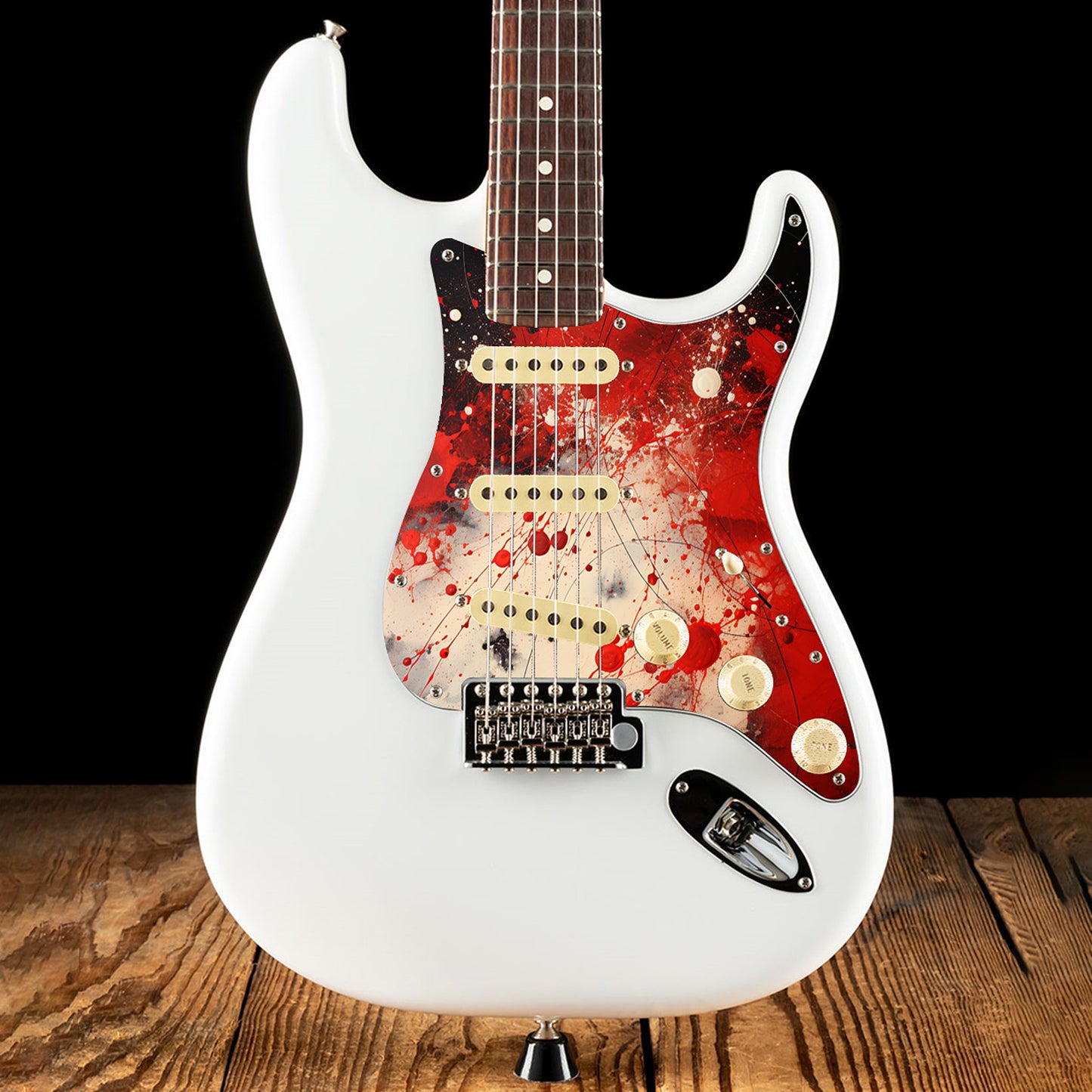 Fender Stratocaster Gitár koptató - Egyedi Stratocaster pickguard - Pollock Inspired