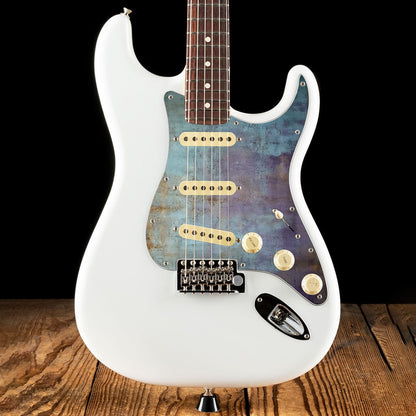 Fender Stratocaster Gitárkoptató - Egyedi Stratocaster pickguard - Rustic Peacock Textures