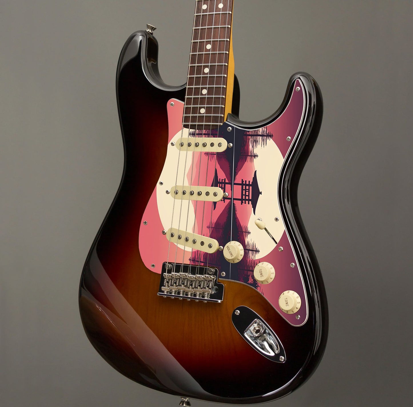 Fender Stratocaster Gitárkoptató - Egyedi Stratocaster pickguard - Japanese Art Hokusai