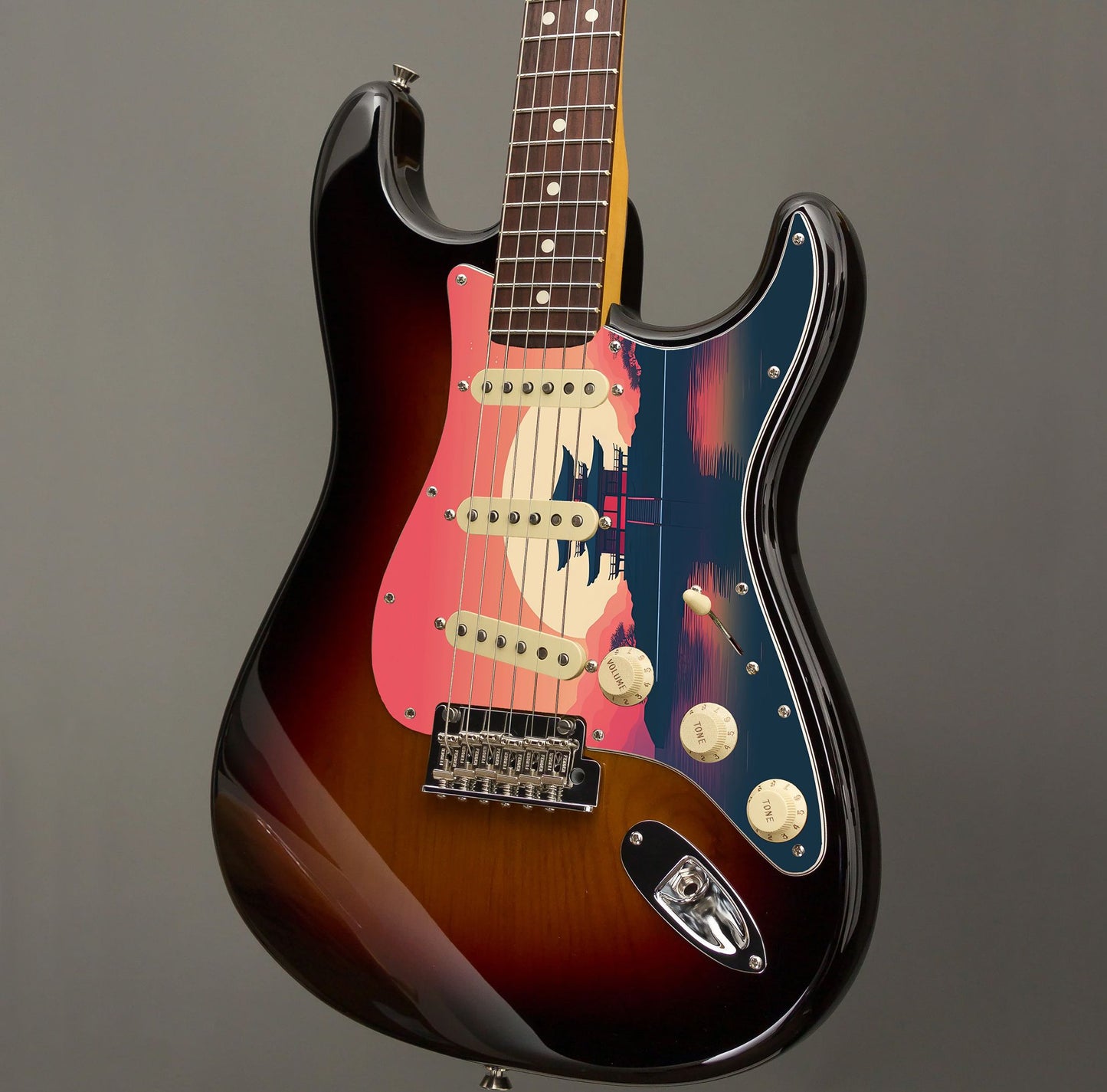 Fender Stratocaster Gitárkoptató - Egyedi Stratocaster pickguard - Japanese Art Hokusai