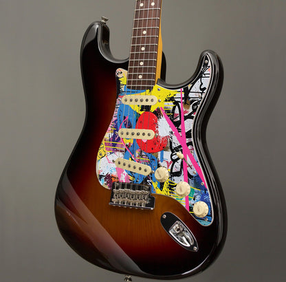 Fender Stratocaster Gitárkoptató - Egyedi Stratocaster pickguard - Graffiti Backdrop