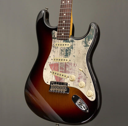 Fender Stratocaster Gitárkoptató - Egyedi Stratocaster pickguard - Rustic Numbers