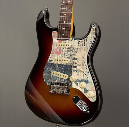 Fender Stratocaster Gitárkoptató - Egyedi Stratocaster pickguard - Rustic Numbers