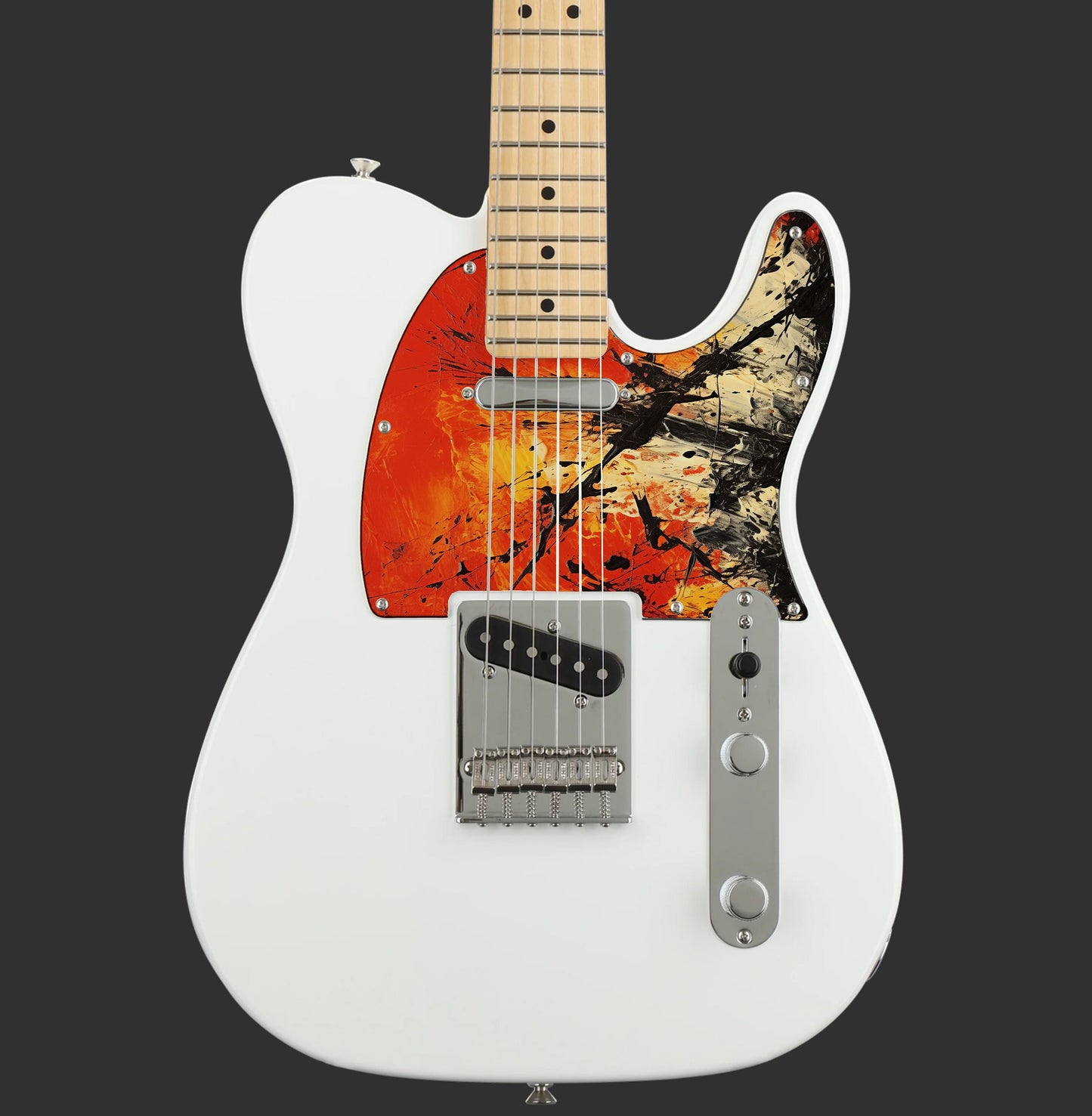 Fender Telecaster Gitár koptató - Egyedi Telecaster pickguard - Pollock Inspired