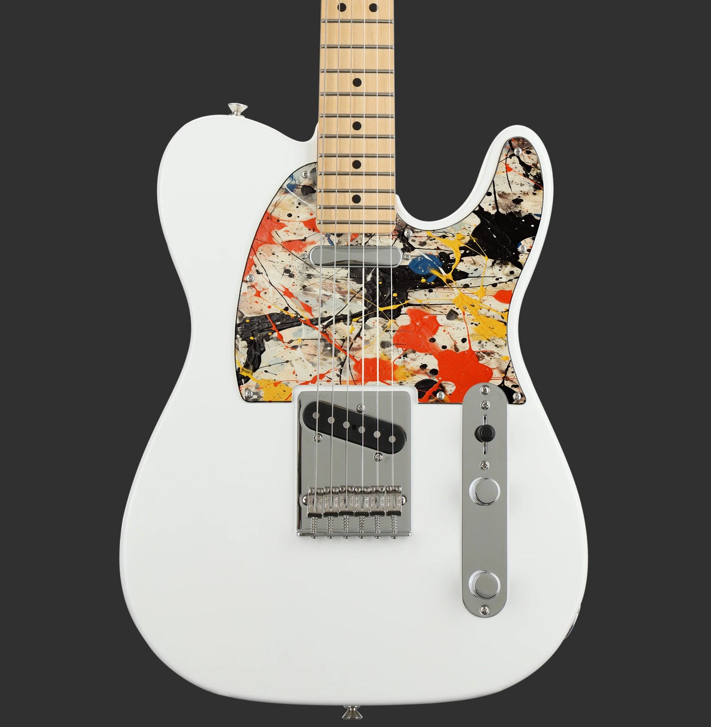 Fender Telecaster Gitár koptató - Egyedi Telecaster pickguard - Pollock Inspired