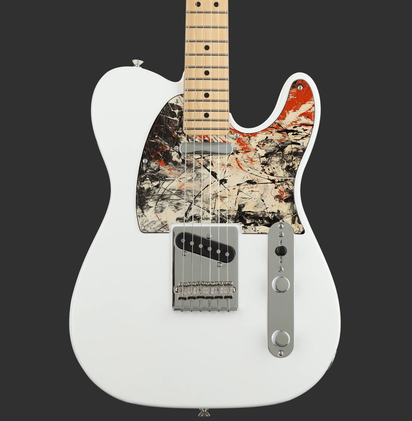 Fender Telecaster Gitár koptató - Egyedi Telecaster pickguard - Pollock Inspired