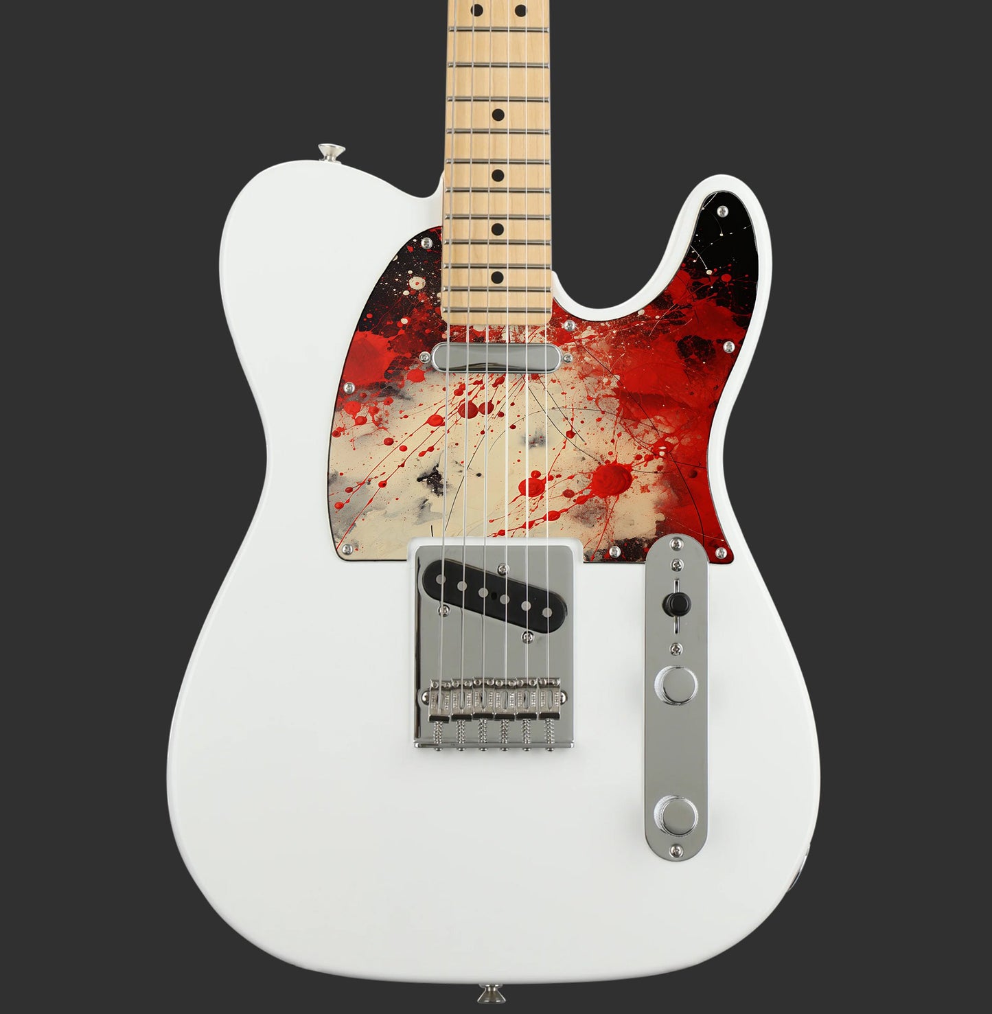 Fender Telecaster Gitár koptató - Egyedi Telecaster pickguard - Pollock Inspired