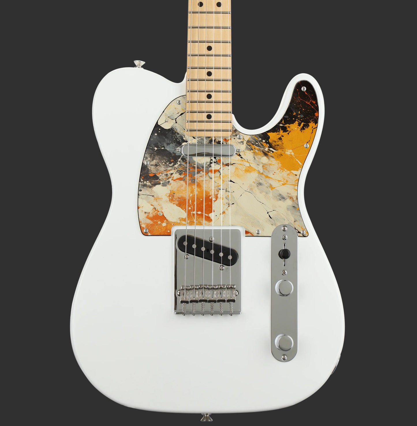 Fender Telecaster Gitár koptató - Egyedi Telecaster pickguard - Pollock Inspired