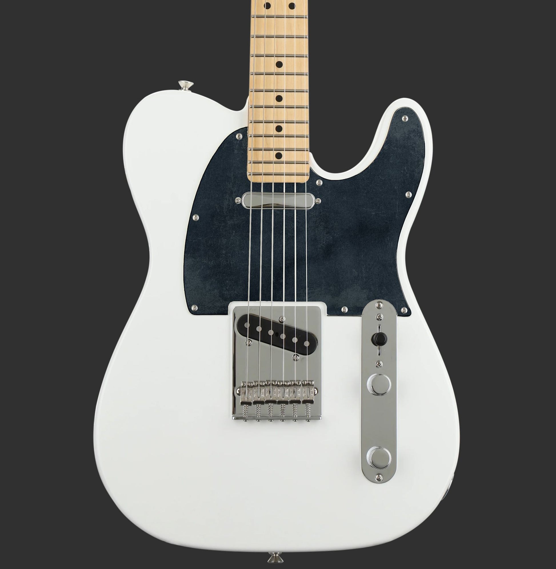 Egyedi Telecaster pickguard sötét, kopott hatású textúrával, amely modern és karakteres megjelenést biztosít