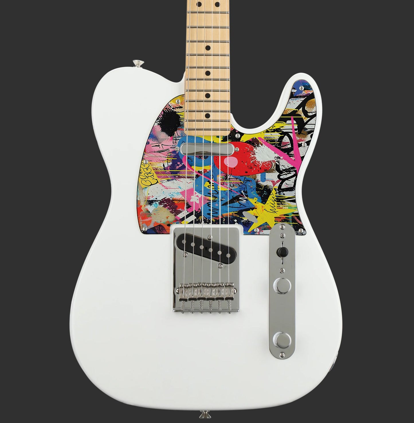 Fender Telecaster Gitárkoptató - Egyedi Telecaster pickguard - Graffiti Backdrop