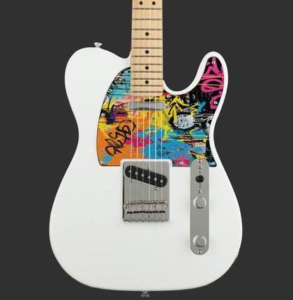 Fender Telecaster Gitárkoptató - Egyedi Telecaster pickguard - Graffiti Backdrop
