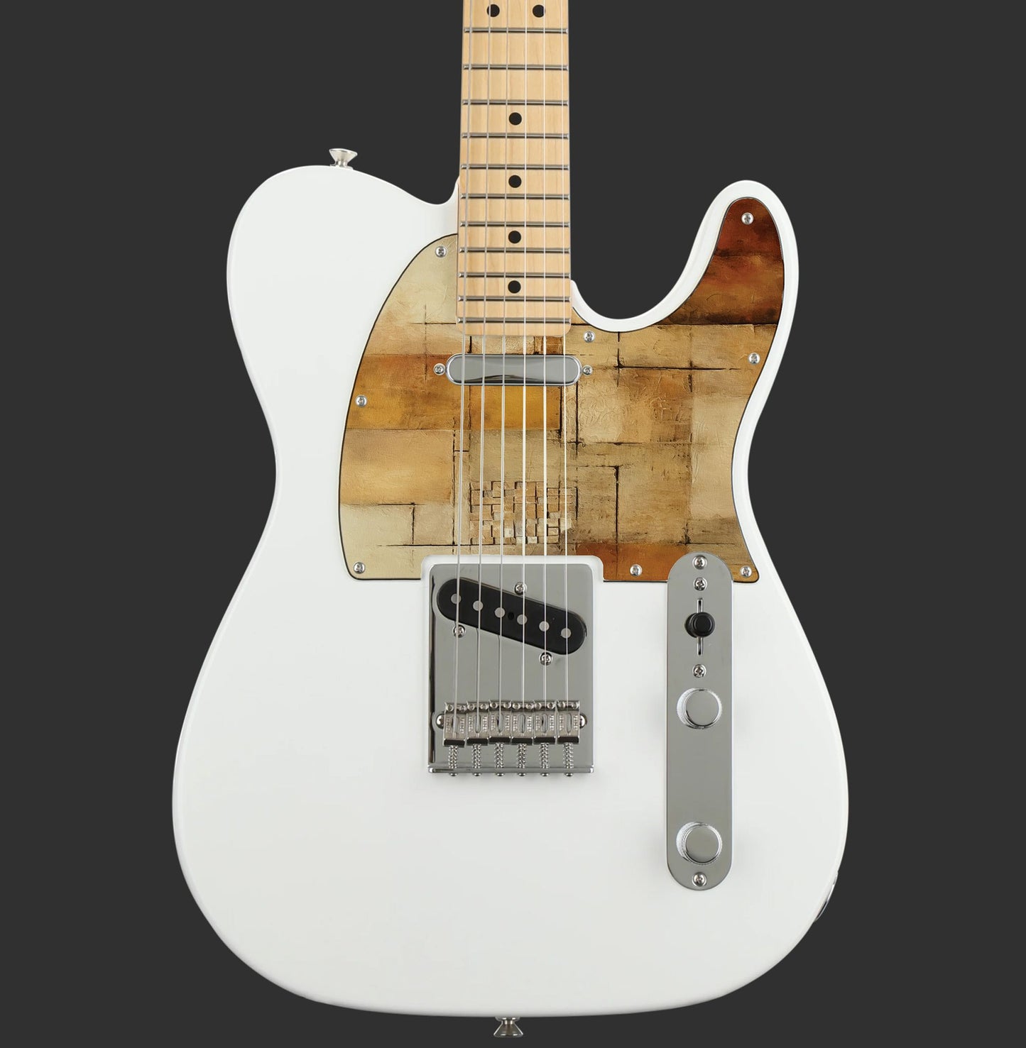 Fender Telecaster Gitárkoptató - Egyedi Telecaster pickguard - Golden Patchwork