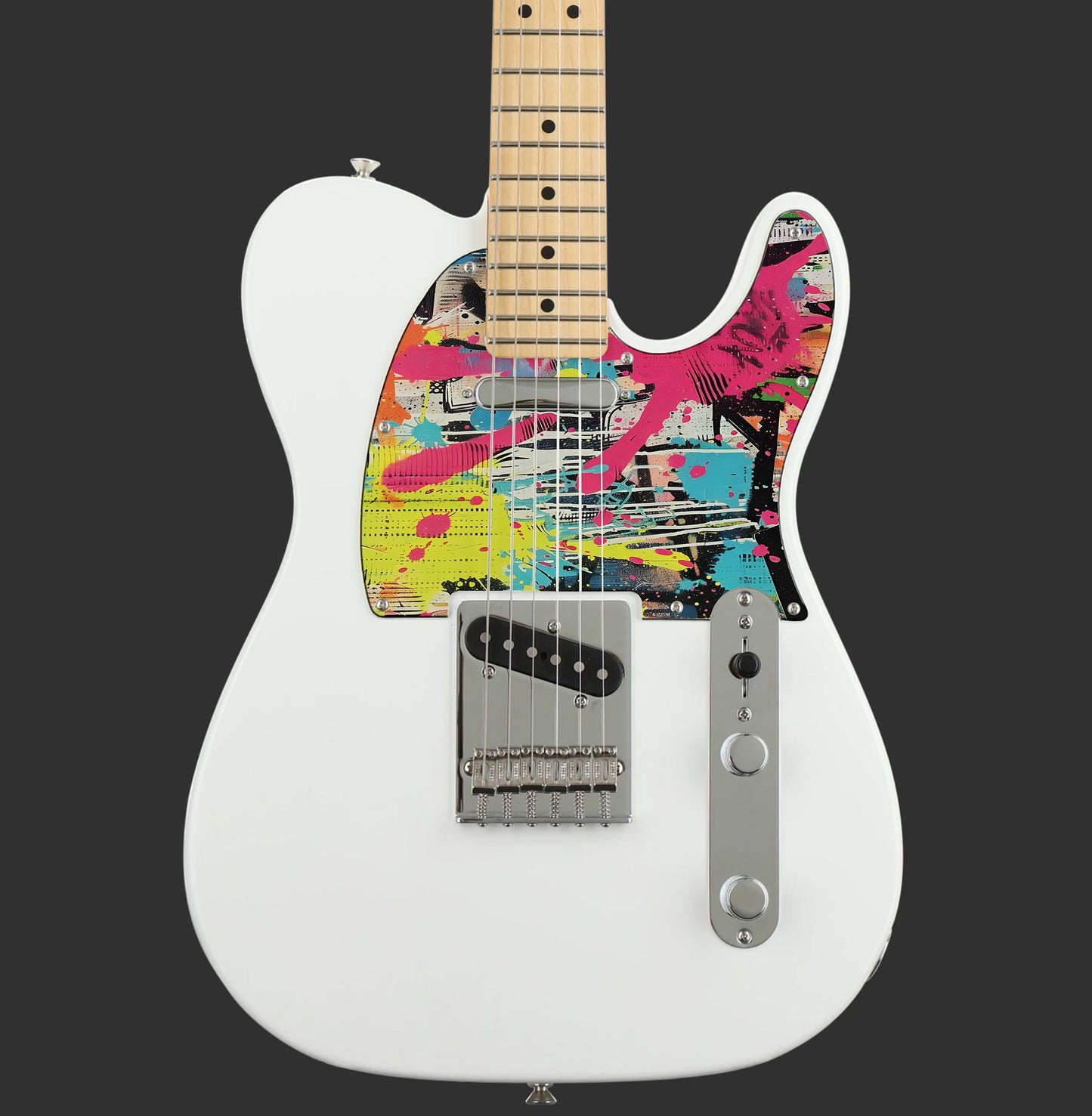 Fender Telecaster Gitárkoptató - Egyedi Telecaster pickguard - Graffiti Backdrop
