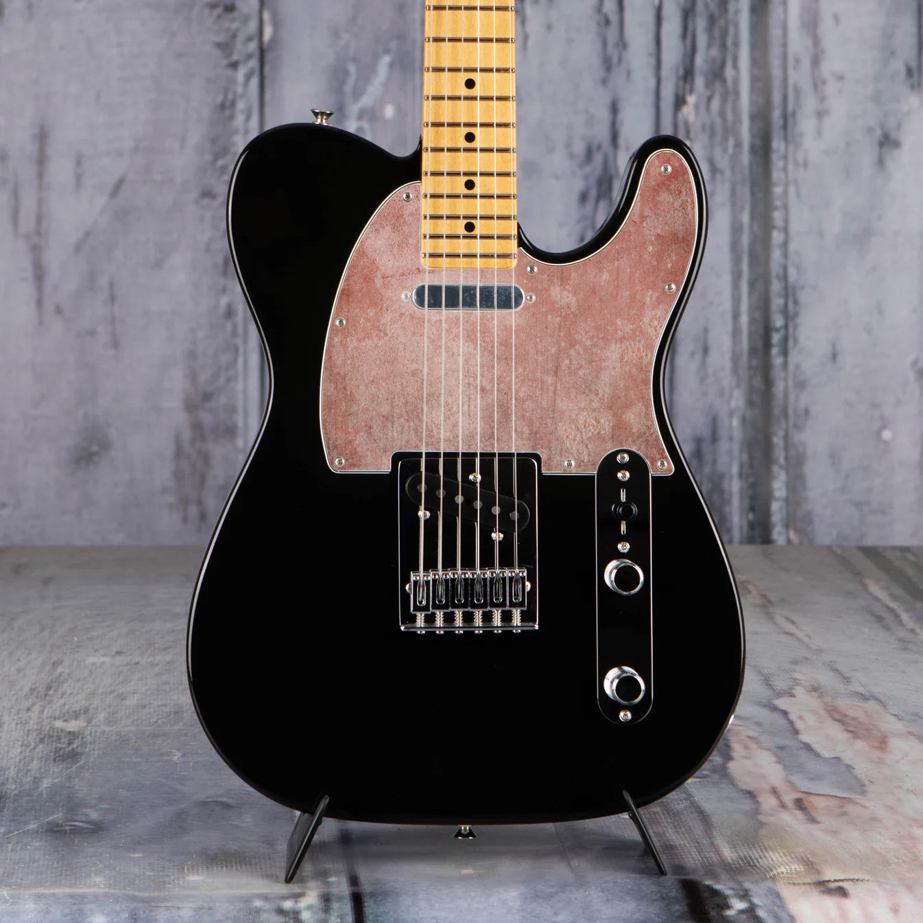 Különleges gitárkoptató Telecasterhez, rozsdás, vöröses textúrával