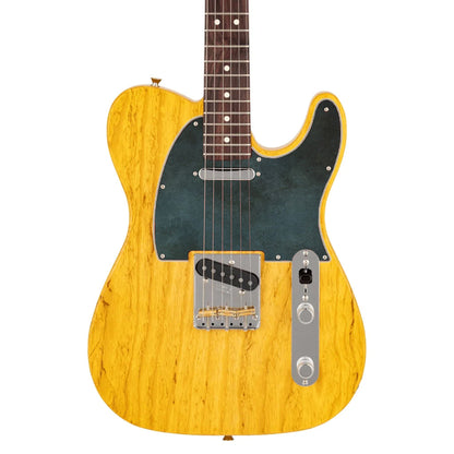 Egyedi Fender Telecaster gitár koptató, sötét, oxidált fémhatású felülettel és mélyzöld árnyalatokkal